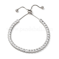 304 Edelstahl mit klaren Zirkonia-Gliederkettenarmbändern&nbsp;BJEW-G754-03P-02