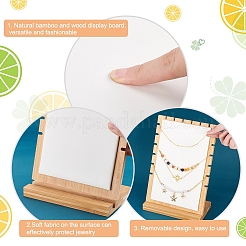 Espositori multipli per collane in legno di bambù&nbsp;NDIS-WH0009-13A-WH