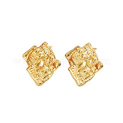 Pendientes de botón texturizados de acero inoxidable 304 para mujer&nbsp;WG59AE2-02