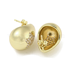 Boucles d'oreilles en laiton avec zircone cubique&nbsp;LS-EJEW-Q799-02C-G