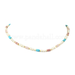 Collane da donna con perle heishi di quarzo rosa naturale&nbsp;NJEW-JN06294-01
