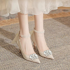 1 Paar Schuhdekorationen aus Blumenlegierungsglas mit Strassen&nbsp;FIND-FG0003-37
