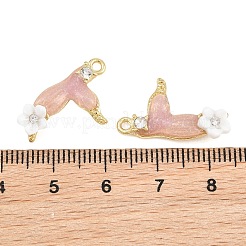 Legierung mit rosa Emaille-Anhängern&nbsp;RB-CBA1FD3-22G-02