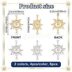 8 pieza de dijes de conector de acero inoxidable 304 de 2 colores&nbsp;STAS-UN0064-45