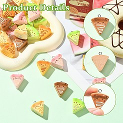 40pcs 5 couleurs pendentifs en résine opaque&nbsp;RESI-CJ0004-80
