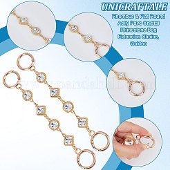 Chaînes d'extension de sac en losange et rond plat aolly pavé de strass en cristal&nbsp;FIND-WH0152-600G
