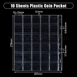 Pages de reliure de collection de pièces de monnaie en PVC&nbsp;DIY-WH0430-349