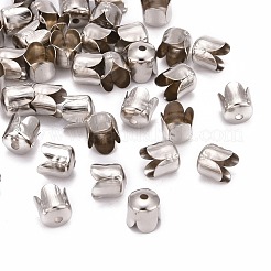 Hierro platino tapas de abalorios flor&nbsp;X-IFIN-015Y-N