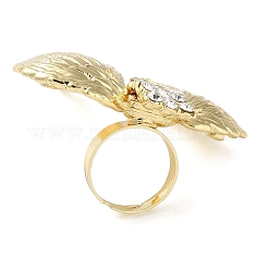 Verstellbare Ringe mit Flügel-Strass aus Legierung für Damen&nbsp;RJEW-K277-04G