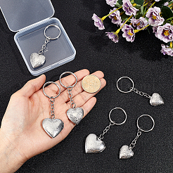 6 porte-clés pendentif médaillon en acier inoxydable&nbsp;KEYC-ME0001-17A