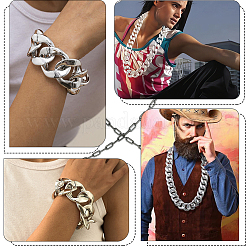 2 stücke 2 arten acryl cuban link kette halsketten & armbänder schmuck sets&nbsp;SJEW-SP0001-01P