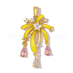 Pendenti in ottone con micro pavé di zirconi rosa&nbsp;CU-OY001-69G