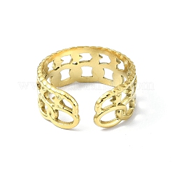 Placcatura ionica (ip) 304 anello polsino aperto a stella in acciaio inossidabile&nbsp;RJEW-L109-028G