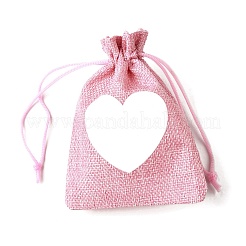 12 Stück 12 Stile Valentinstag bedruckte rechteckige Sackleinen-Verpackungsbeutel&nbsp;X1-ABAG-U006-02C