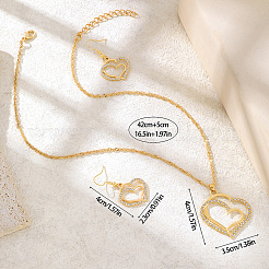 Herz-Legierung Kristall Strass Anhänger Halskette & baumeln Ohrring-Sets&nbsp;FS-WG8597C-01