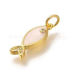 Ciondoli di zirconi in ottone&nbsp;KK-M295-14G-01