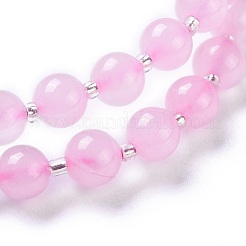 Bracelets à brins multiples à brins extensibles avec quartz rose naturel&nbsp;BJEW-I260-16