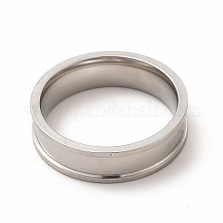 Anlaufgeschützte geriffelte Fingerringfassungen aus Edelstahl 201&nbsp;STAS-P323-12P