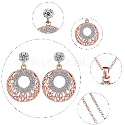 Ring Legierung Kristall Strass Anhänger Halsketten & Ohrstecker baumeln Sets&nbsp;FS-WG83CCD-01