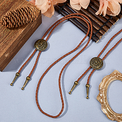 2 collane con cravatta bolo in lega di zinco con fiori&nbsp;NJEW-DC0001-27