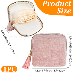 Pochettes à bijoux en velours avec fermeture éclair et pompon&nbsp;ABAG-PA0001-01B