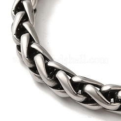 Braccialetti in acciaio inossidabile chirurgico 316 con catena a grano e teschio di corvo vichingo&nbsp;BJEW-Q349-05AS-04