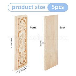5 Stück unfertige Holzaufkleber-Dekorationen&nbsp;AJEW-FH0007-94