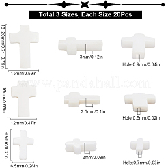 60 Stück 3 Stile Kreuz natürliche Muschelperlen&nbsp;BSHE-SC0001-18
