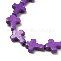 Hilos de perlas sintéticas teñidas de turquesa&nbsp;G-P507-06A