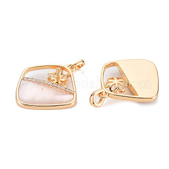 Pendenti a perline in zirconi cubici trasparenti in micro pavè di zirconi&nbsp;KK-S356-558-NF