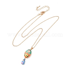 Uovo magnetico in ottone smaltato con ciondolo a medaglione per ragazze&nbsp;LS-KK-CBAF5B9-02G-01