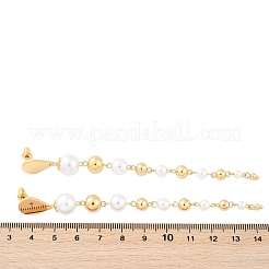 Ohrstecker aus ABS-Kunststoff mit Perlenquaste aus Messing&nbsp;EJEW-U040-17G