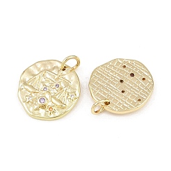 Breloques en laiton zircon cubique micro pavé&nbsp;CU-CBA764E-03-G