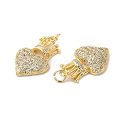 Pendenti in zirconi cubici trasparenti in micro pavè di ottone&nbsp;KK-E068-VA301-2