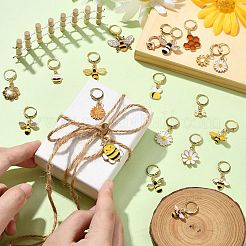 20 Uds. Marcadores de punto de bloqueo con colgante esmaltado de aleación de 20 estilos&nbsp;HJEW-CJ00047