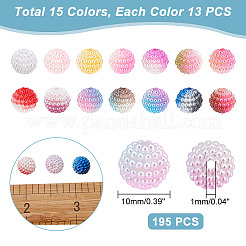 195 pz 15 colori perle acriliche imitazione perla&nbsp;OACR-AR0001-14