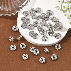 Perles d'espacement en laiton Shegrace micro-pavé de zircone cubique transparente&nbsp;XGRQ1U182-363P