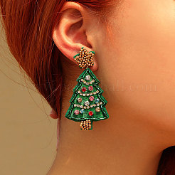 Weihnachtsbaum-Ohrstecker aus Filzstoff&nbsp;FS-WG8B689-01
