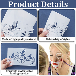 10 pièce 10 styles de pochoirs de peinture pour visage en plastique creux pour animaux de compagnie&nbsp;DIY-GF0012-64