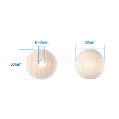 Runde unfertige Holzperlen&nbsp;WOOD-TA0001-07-LF