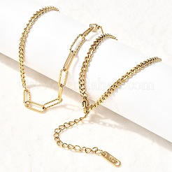 Collares de cadena trenzada y de medio clip de acero inoxidable 304 para mujer&nbsp;NJEW-Z091-11G