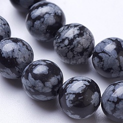 Naturschneeflocke Obsidian Perlen Stränge&nbsp;G-D855-11-8mm