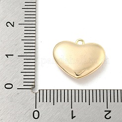 Breloques de coeur de coquille de pavé en laiton&nbsp;KK-L211-016G