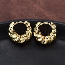 Twist-Ring-Rack-Plattierung Messing-Creolenohrring für Frauen&nbsp;EJEW-H091-14G