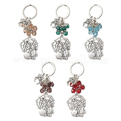 Porte-clés en alliage de verre galvanisé de style tibétain pour Halloween&nbsp;KEYC-JKC01241
