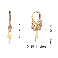 Orecchini a cerchio in ottone con fulmine&nbsp;EJEW-SW00001-01