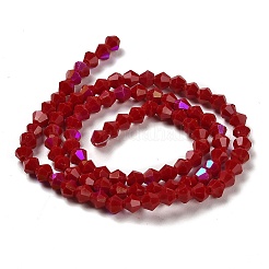 Hebras de cuentas de vidrio electrochapado de color sólido opaco&nbsp;GLAA-F029-P4mm-D01