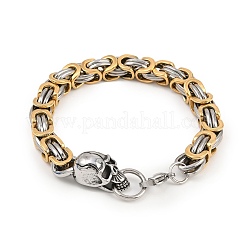 Braccialetti con catena bizantina in acciaio inossidabile 201 da 9 mm per uomo e donna&nbsp;BJEW-B143-07ASG