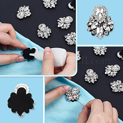 Accessoires de broderie en strass de verre à coudre&nbsp;PATC-WH0021-070F