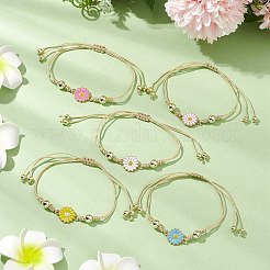 Bracelets empilables en perles tressées en nylon réglables pour femmes&nbsp;BJEW-JB111344